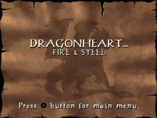 Dragonheart Fire & Steel title screen for Playstation